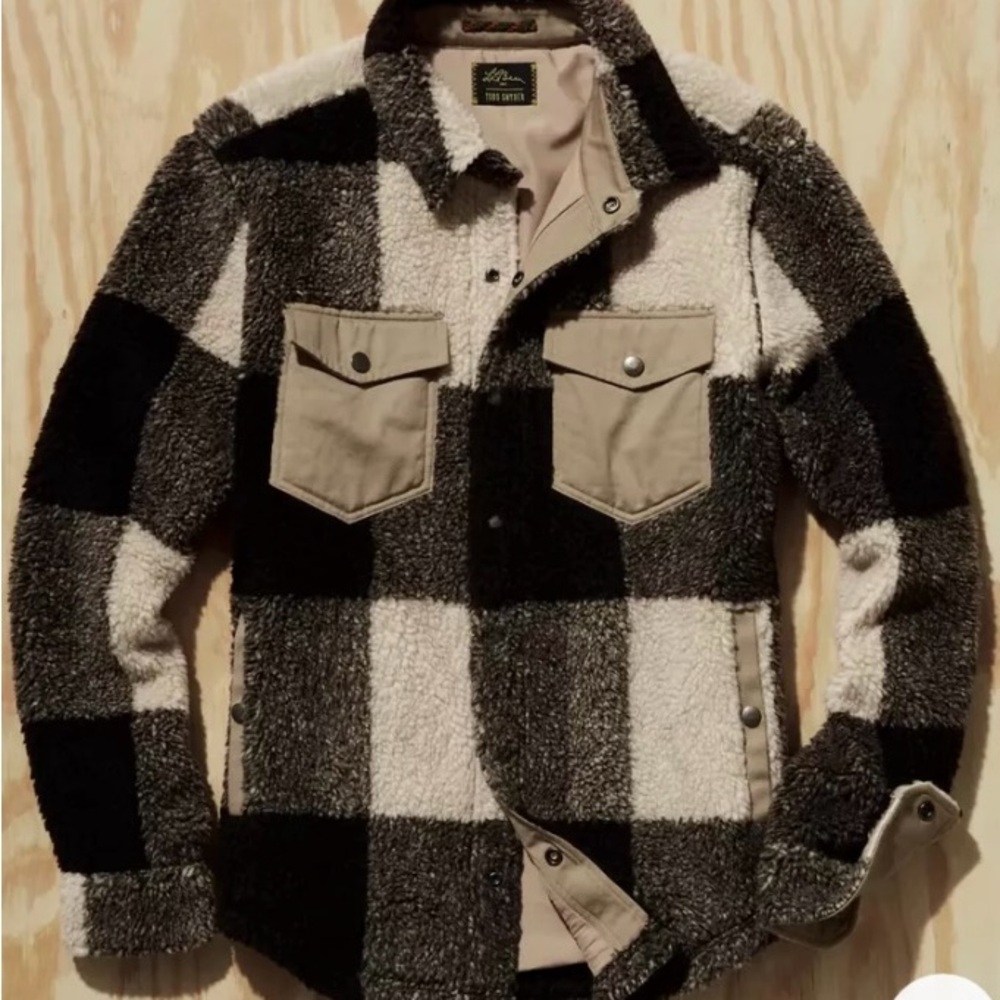 NWT Todd Snyder x L.L. Bean hi-pile sherpa fleece Buffalo Plaid shirt jacket